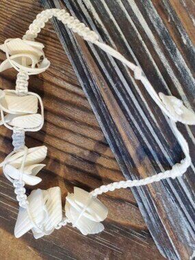 Bleached White Shell Macrame Bracelet